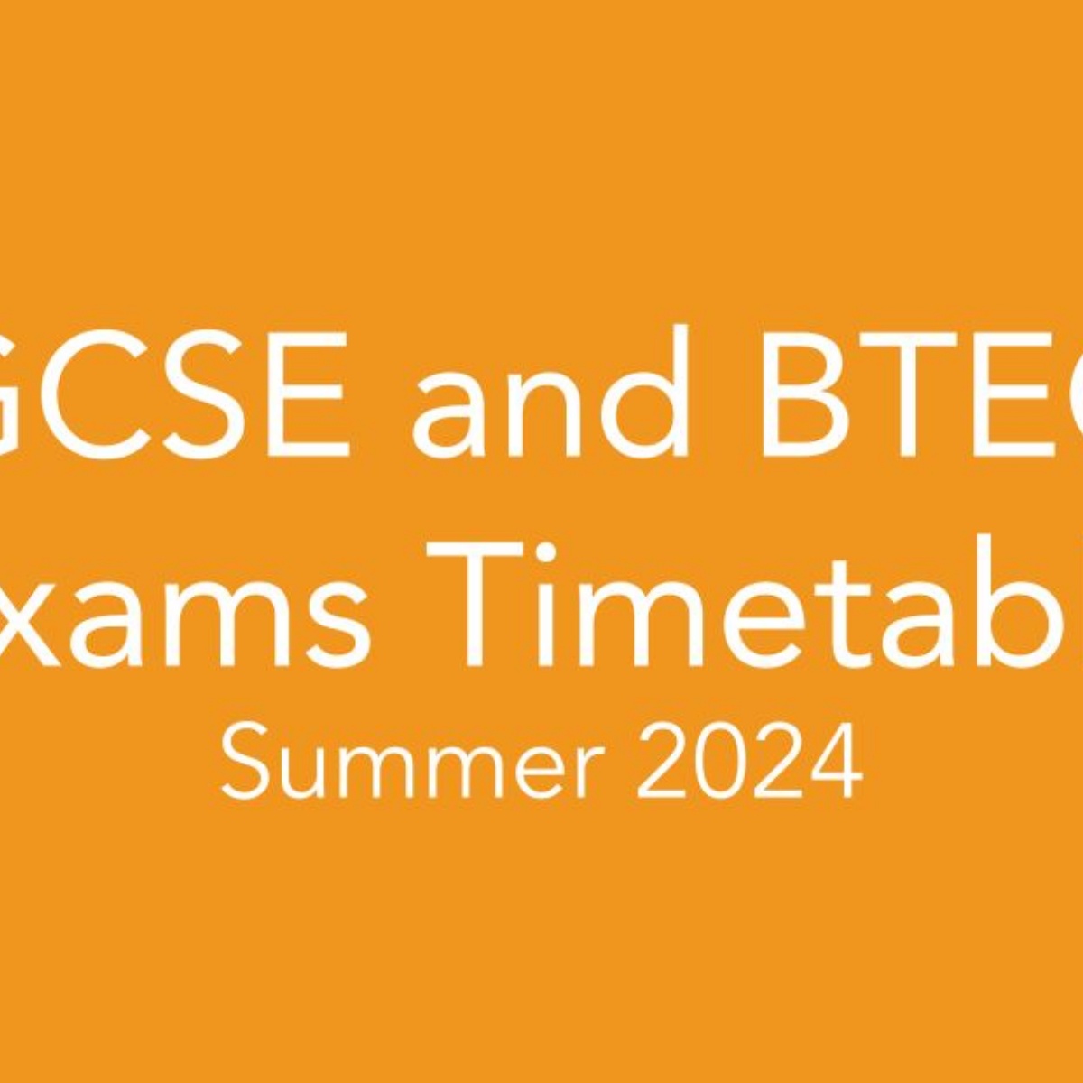 Coop Academy North Manchester GCSE and BTEC Exams Timetable Summer 2024